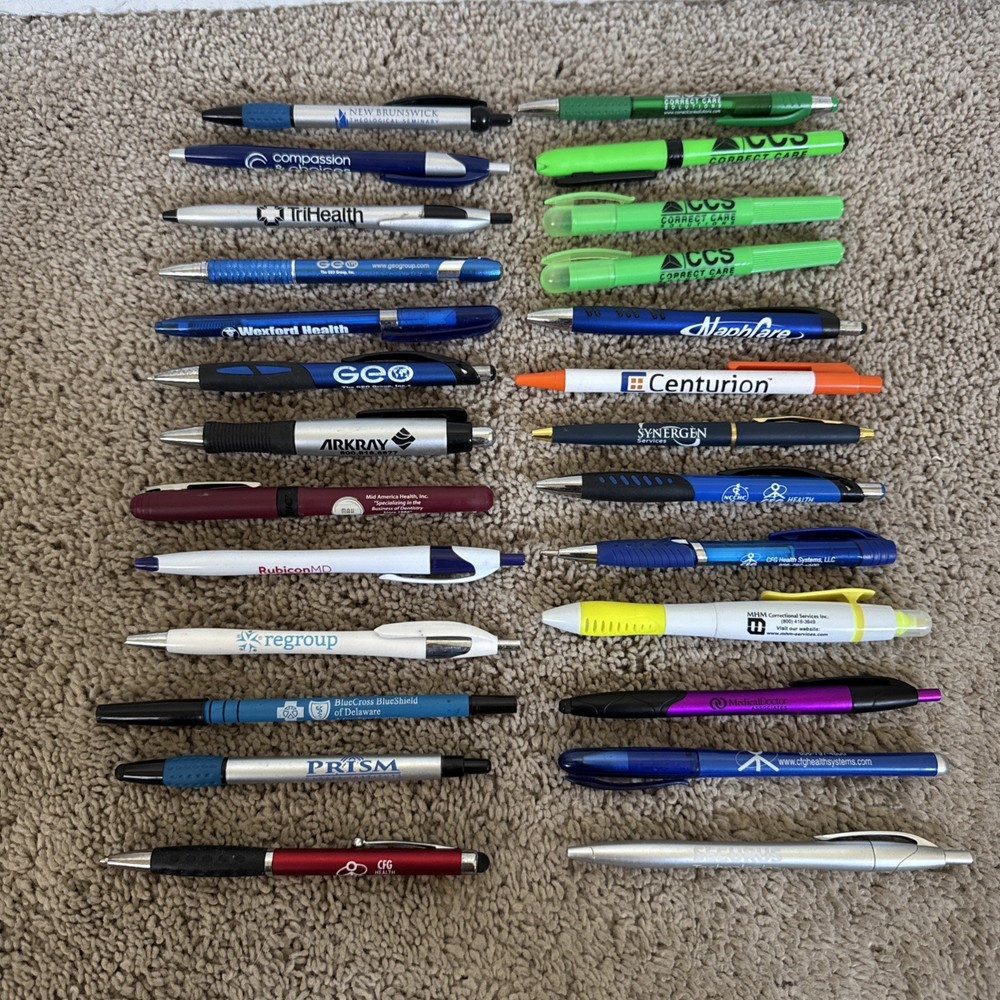 26 – Plastic & Metal Medical Pens – Collectible – Rare