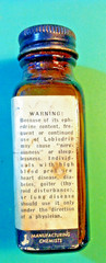 🔥LOBIODRIN🔥 EMPTY Medicine Pharmacy Glass Bottle Ephedrine George A Breon & CO