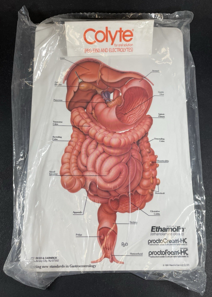 Medical Clipboard w/Calculator COLYTE Pharmaceutical Drug Rep Promo 14″x9″