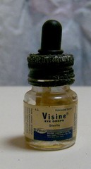 vintage 1970s VISINE EYE DROPS glass pharmaceutical bottle PFIZER medical eyes