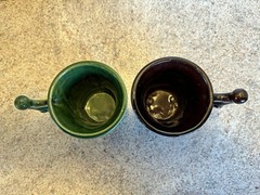 VTG – Pair Apothecary Ceramic Mortar & Pestle Mugs – AESCULPIUS & HYGEIA – McCoy