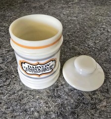 VTG Pharmacy Jar Darvon Compound-65 Custard Glass Apothecary Jar with Lid