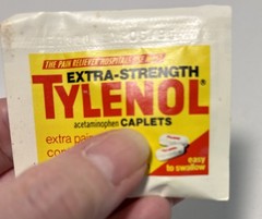 VINTAGE EXTRA STRENGTH TYLENOL CAPLETS Pouch Package 1986 Packet of 2 Caplets
