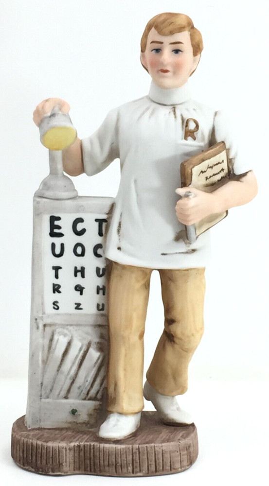 Lefton Vintage Eye Doctor Optometrist Porcelain Figurine