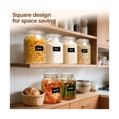 ComSaf 1.1 Gallon Glass Jars with Airtight Lids (138oz, Set of 2), … Fast Ship
