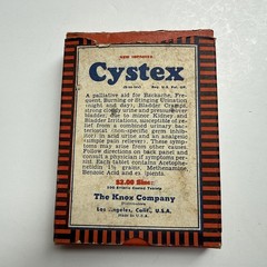 Vintage Cystex Pharmaceutical Pills Box Knox Co. CA $2 size 100 tablets – empty