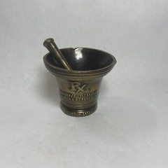 Vintage Bronze Brass Mortar & Pestle SCHERING 1976 Apothecary Chemist Miniature