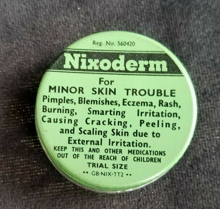 Old Advertising Sample Medicine Tin NIXODERM Knox Laboratories London England