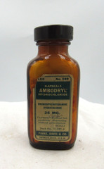 BW – 1950’s Parke, Davis & CO Ambrodryl Detroit Mich 3 7/8 “ Medicine bottle