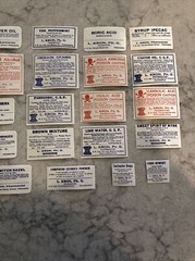 Lot 24 Antique Medicine Bottle Labels Opium, Poison – L. Kron Ph. G. Phila.
