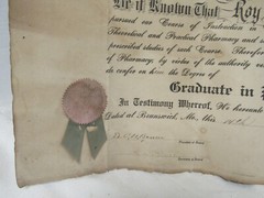 Vtg Bowen Institute of Pharmacy Graduation Certificate Nov. 14, 1919 Roy Aubrey