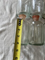 Lot 6 Vintage Glass Apothecary Bottles w/ Ground Stoppers 5.5” Chemist Pharmacy