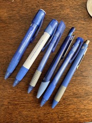 Lot of 6 Geodon Pfizer Medical Drug Rep Pharmaceutical Pens Blue White Gray Grip