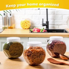 Sunnyray 8 Pcs 51 oz Plastic Candy Jars with Lids Plastic Candy Jars for Cand…