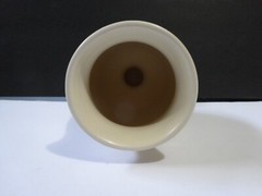 ASP 2005 Ceramic Apothecary Jar / Vase 6”T. 3.25”W Cream w/ Black accents