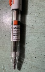 COMBIVENT PEN: Orange, Green, White, PlasticBall Point-Pharmaceutical Promo NEW