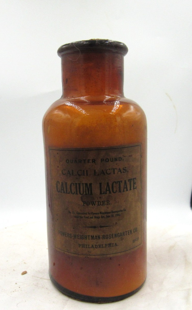 BW – 1890’s Powers Weightman Rosengarten Philada PA 5 5/8″ Amber Medicine bottle