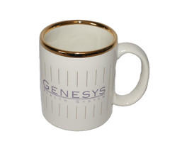 Genesys Health System Pharmaceutical Advertising Mug Cup Ivory With Gold Rim