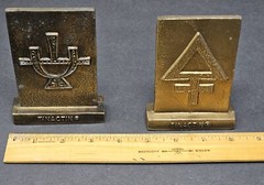 Pair Of Vintage Metal Paperweights With Tinactin Advertisement (1978 & 1981)