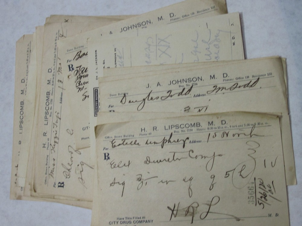 Vintage Drug Store Prescriptions 1920 Manchester, GA Total of 50