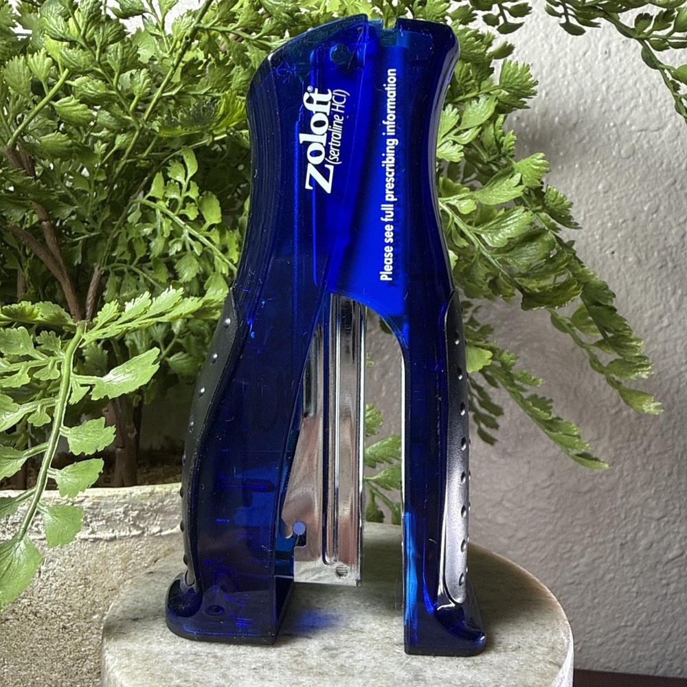Zoloft Pharma Promotional Stapler Works Blue