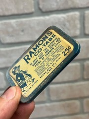 Vintage Ramon’s Co-Tabs Headache Medicine Advertising Tin w/ Contents Brown Mfg