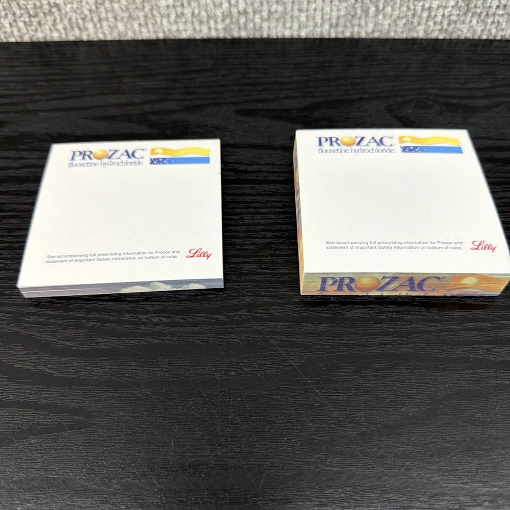 Prozac Lilly Post-its Pads Partial Used Set of 2
