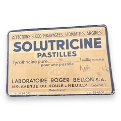 French Apothecary Pill Box Tin Solutricine Pastilles 1920s Pharmacy France
