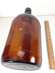 Large Vtg Apothecary Medicine Jug with Handle (13.5″H) – Dark Brown Amber Glass
