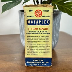Vintage Octaplex 8 Vitamin Capsules Bottle and Original Box Apothecary Collector