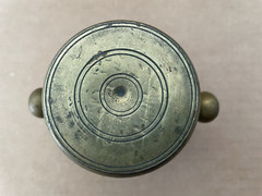 Vintage SOLID BRASS Mortar & Pestle Apothecary Pharmacy CORICIDIN