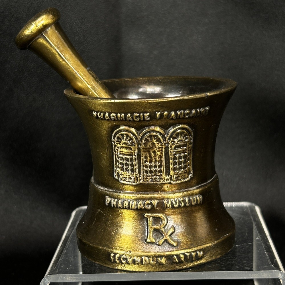 Vintage 1977 Schering Brass Mortar and Pestle 15th Edition Louis DuFilho Jr