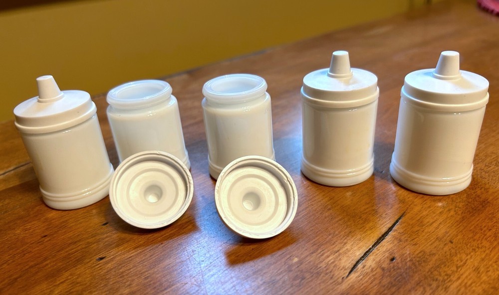 Vintage Merck & Co. Sharp & Dohme Milk Glass Apothecary Medicine Jar Set of 5