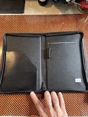 Depuy Johnson & Johnson Co. Leather Leeds Notebook Organizer Leather Black Rare