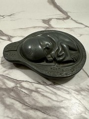 VINTAGE MEDICAL PHARMACEUTICAL PARKE-DAVIS FETAL PEWTER PAPERWEIGHT CA. 1950’s