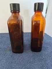 Vintage Parke Davis Colchicum Seed POISON bottle and Lufyllin-GG Elixir EMPTY