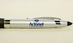 Pharmaceutical Rep Pen Actonel Heavy Metal Black on Silver New in Sleeve
