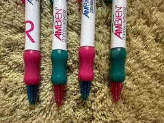 Lot of 4 Ambien Drug Rep Pharmaceutical Promo Advertising Pens Wide Body