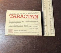 Antique Taractan Roche Laboratories Empty Box Agitation Anxiety Depression Pills