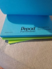 VTG Pepcid E-See Tac Note Pad Multi Color Rainbow Edge Drug Rep Swag Merck Cube