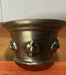 VTG. 1940’s, Mortar And Pestle W/CORICIDIN Embossed, 1 Lbs 11 oz.,2.5”H, 4” Diam