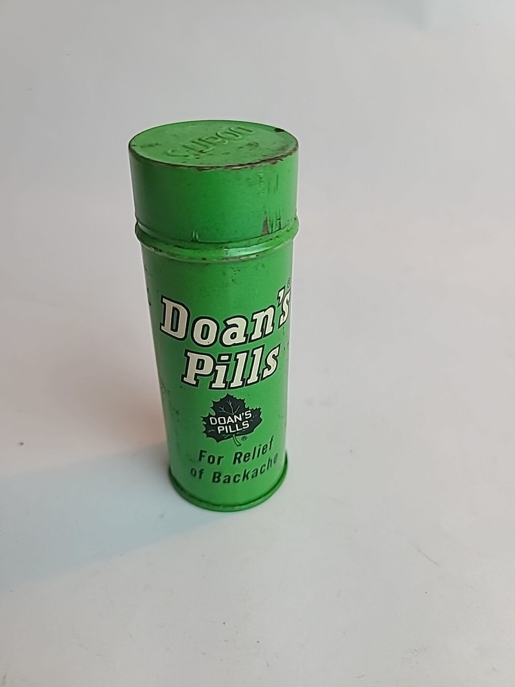 RARE 1960s DOAN’S PILLS medical tin VINTAGE PHARMACEUTICAL doctor med RX drugs