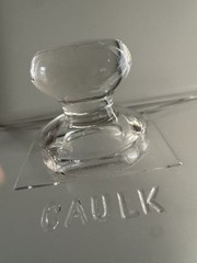 Antique Caulk Clear Glass Covered Box w/ Lid Included, Rectangular