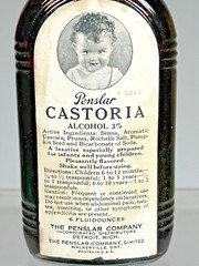 Vintage Brown Glass Bottle Penslar Castoria Detroit Michigan. approx. 6″ tall