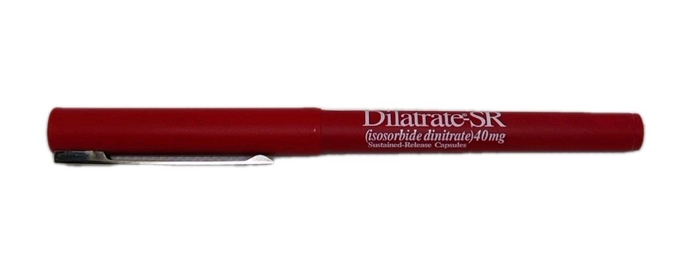 Dilatrate SR Pharmaceutical Drug Rep Pen Red Bic USA Prop Tested Works