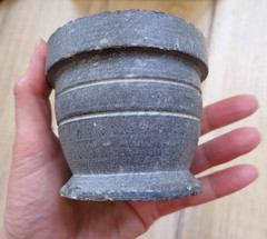Schist Stone Herb Mortar Pestle Antique Carved Small Mortar