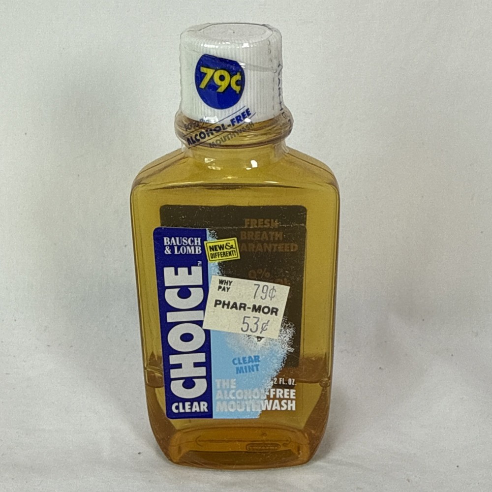 bausch & lomb Clear Choice Mouth Wash Clear Mint Vintage Extremely Rare New Old