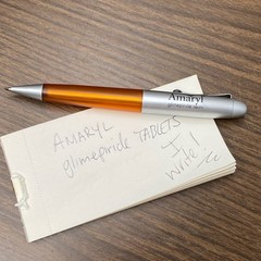 Vtg Pharmaceutical Advertising AMARYL Glimepiride Drug Rep Metal/plastic Pen