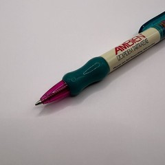 AMBIEN Drug Rep Pharmaceutical Promo Advertising PEN Chunky Wide Pink Yellowed