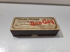 Vintage 1933 Baume Bengué Ben-Gay Empty Ointment Box Paris Apothecary Ad NJ
